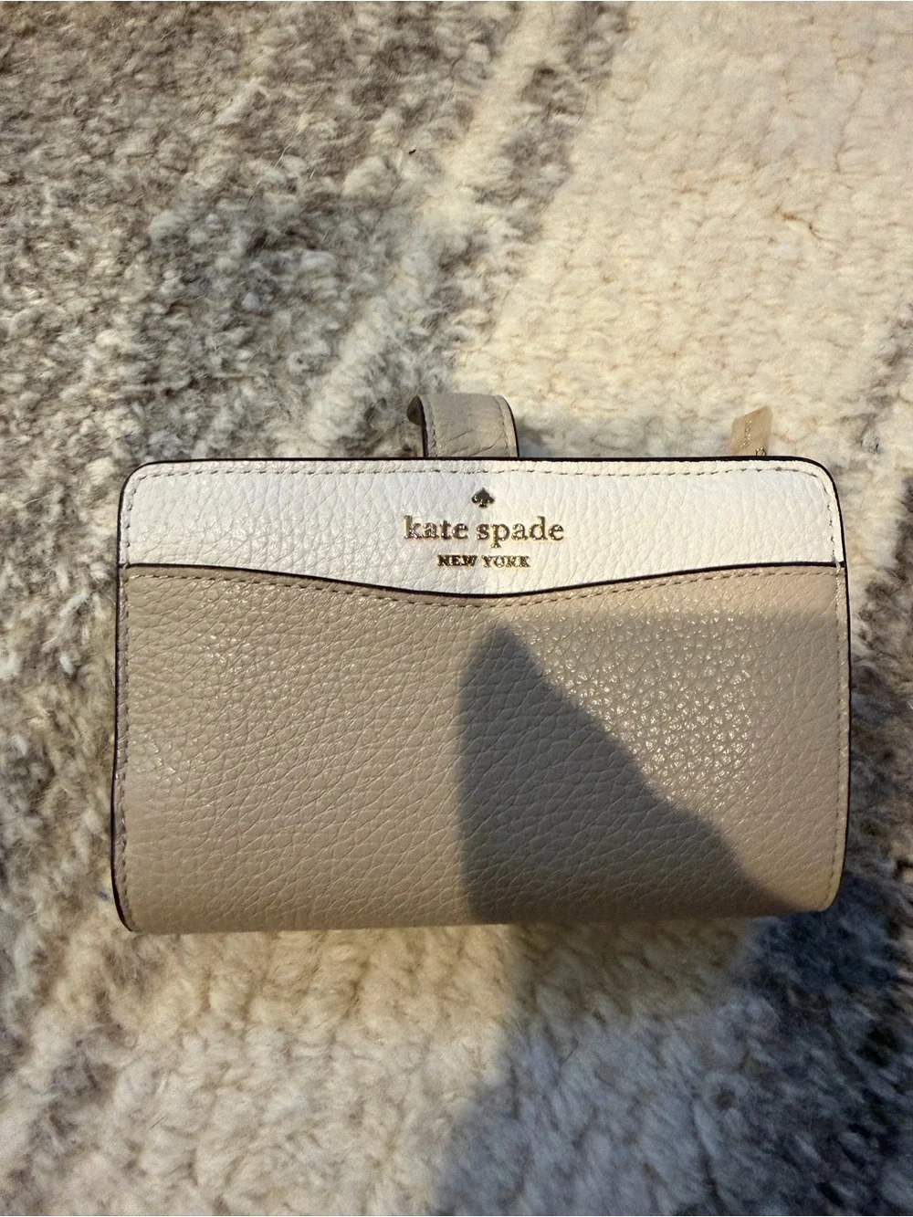 kate spade Cream Shearling-Trim Leather Backpack and Card Wallet